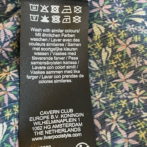 Liverpool Long Sleeve Sheer V Neck Top Tassel Ties Black Floral Print Size S - Picture 10 of 10